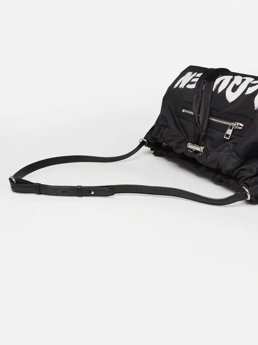 Alexander McQueen Black Graffiti Logo Drawstring Duffel